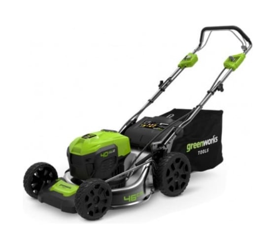 Аккумуляторная газонокосилка Greenworks 40V, 46 см, самоходная, бесщеточная, c 1хАКБ 5 Ач и ЗУ 2506807UG