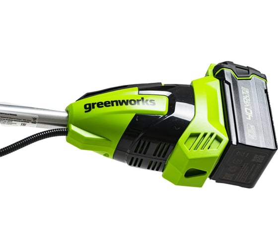 Аккумуляторный триммер Greenworks 40V, 40 см, бесщеточный, с 1хАКБ 5Ач и ЗУ 2105707UG