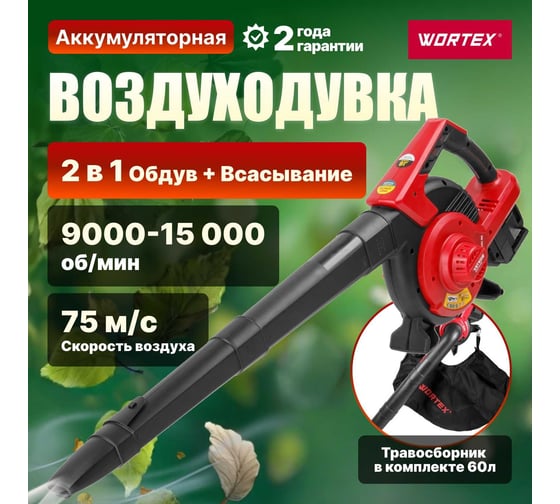 Аккумуляторная воздуходувка WORTEX BB 2536-1 D в коробке ALL1 SOLO 1333417