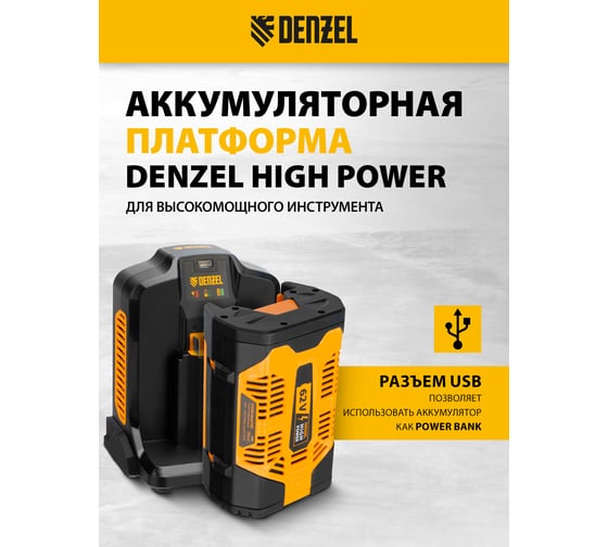 Аккумуляторная бесщеточная цепная пила Denzel, rcs 400-62, 400 мм, li-ion, 62в 58620