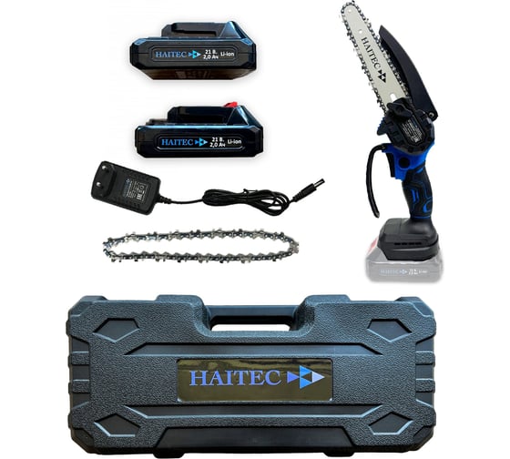 Цепная аккумуляторная пила HAITEC 2 аккумулятора 2 а/ч +2 цепи + кейс HT-AKS62Liset 1