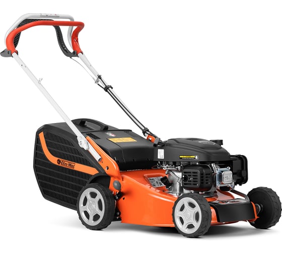 Газонокосилка Oleo-Mac gv 44 tk comfort, двигатель emak k450 ohv (123 cc), самоходная, травосборник 60 л, ширина деки 44 см, ширина кошения 41 см, 24.5 кг 6610-9074E5