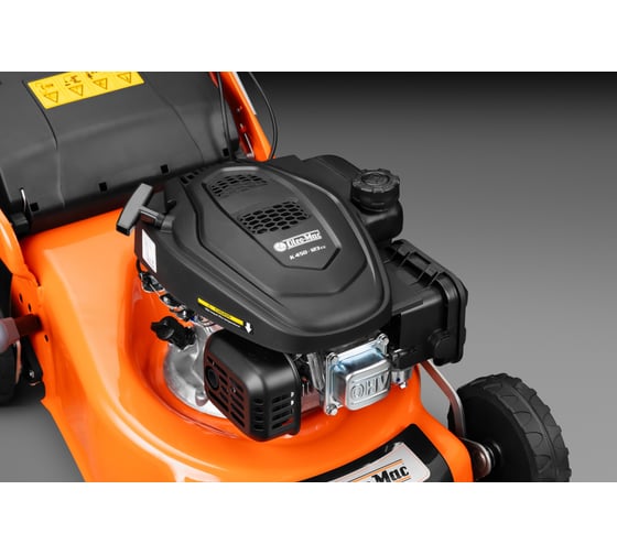 Газонокосилка Oleo-Mac gv 44 tk comfort, двигатель emak k450 ohv (123 cc), самоходная, травосборник 60 л, ширина деки 44 см, ширина кошения 41 см, 24.5 кг 6610-9074E5