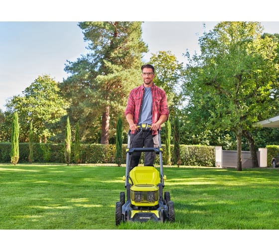 Аккумуляторная бесщеточная газонокосилка Ryobi 18В RY18LMX46A-250, 46см 5133005790
