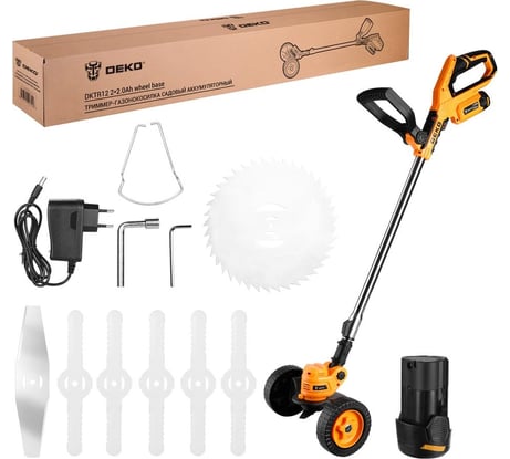 Триммер-газонокосилка садовый аккумуляторный DEKO DKTR12, 2х2.0Ач 063-4405