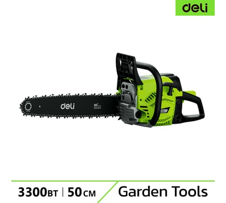 Бензопила цепная DELI (3300Вт/ 4,5 л.с, шина 50см, двигатель 58 см3) DE-LJ20-1 145423