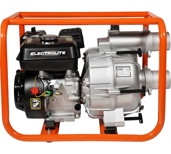 Мотопомпа Electrolite WВ-80 P (для грязной воды, двигатель 7л.с., 80мм, 1300л/мин, глубина всасывания  8м., макс. напор 30м., вес 32кг.)  2385