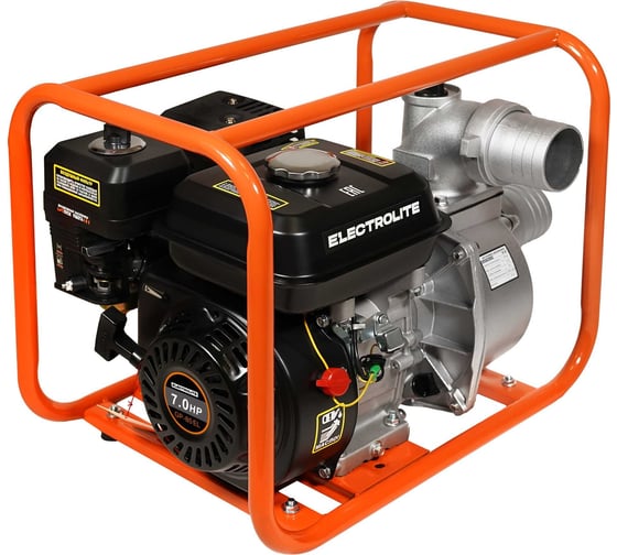 Мотопомпа Electrolite GP-80 EL (ШК) 7л.с., 80мм, 1300л/мин, глубина всасывания 8м., макс. напор 30м., вес 25кг 2382 1