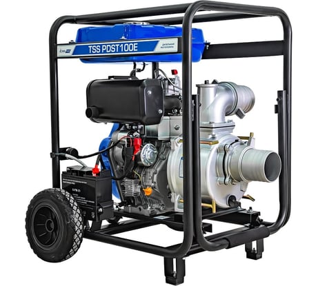 Мотопомпа дизельная TSS PDST100E электростартер, АКБ 130152