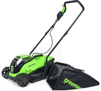 Газонокосилка аккумуляторная GreenWorks 24V, 33 см, бесщеточная, с 1хАКБ 4Ач c USB и ЗУ 2516107USB4
