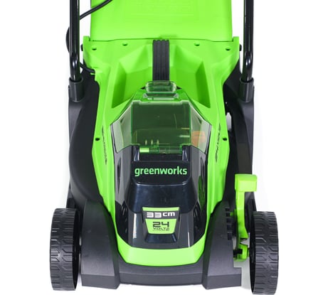 Газонокосилка аккумуляторная GreenWorks 24V, 33 см, бесщеточная, с 1хАКБ 4Ач c USB и ЗУ 2516107USB4