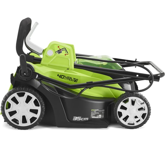 Газонокосилка аккумуляторная GreenWorks G40LM35 40V, 35 см, c 1хАКБ 4 Ач c USB и ЗУ 2501907USB4