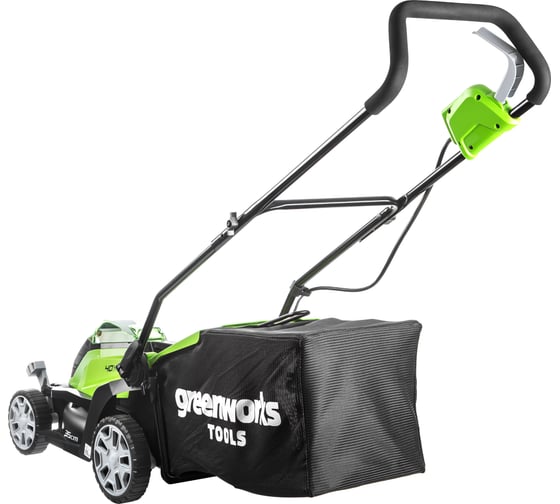 Газонокосилка аккумуляторная GreenWorks G40LM35 40V, 35 см, c 1хАКБ 2 Ач c USB и ЗУ 2501907USB2
