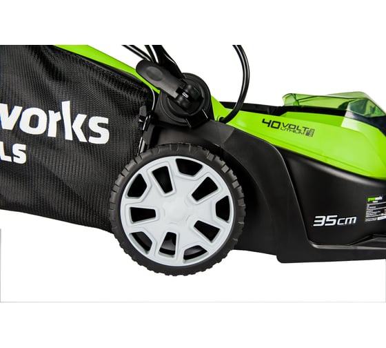 Газонокосилка аккумуляторная GreenWorks G40LM35 40V, 35 см, c 1хАКБ 2 Ач c USB и ЗУ 2501907USB2