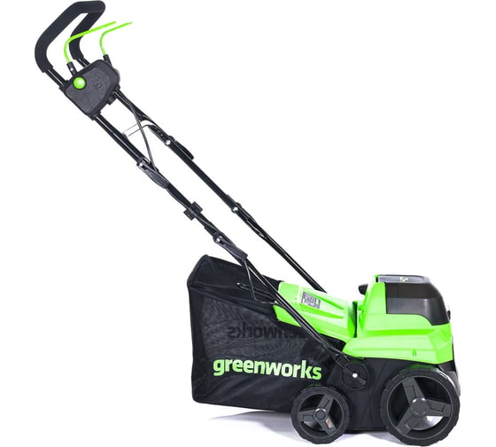Аэратор-скарификатор аккумуляторный GreenWorks 40V, бесщеточный, c 1хАКБ 4Ач c USB и ЗУ 2517607USB4