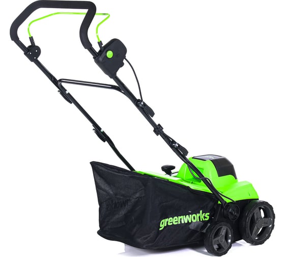 Аэратор-скарификатор аккумуляторный GreenWorks 40V, бесщеточный, c 1хАКБ 4Ач c USB и ЗУ 2517607USB4