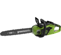 Цепная пила аккумуляторная GreenWorks GD40CS18 40V, 40 см, бесщеточная, до 1.8 КВт, с 1хАКБ 2Ач c USB и ЗУ 2005807USB2