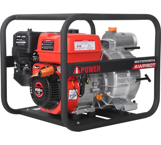 Бензиновая мотопомпа для грязной воды A-iPower AWP80Т 30231