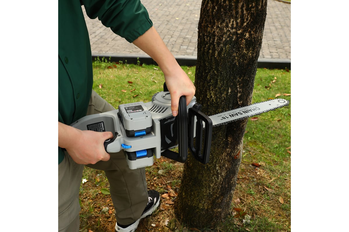 Пила цепная аккумуляторная бесщеточная DEKO DKCHS 40V PRO, 18, 2x20В ...