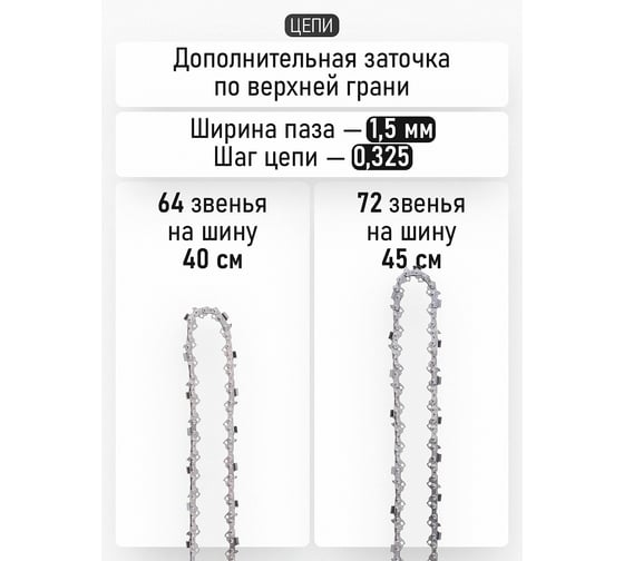 Бензопила PROCRAFT GS-58 X две шины и две цепи GS-58X 2/2