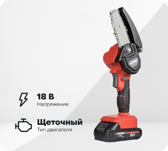 Пила цепная аккумуляторная AYGER CCS1820