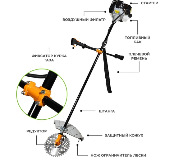 Мотокоса Electrolite XT-63 EL 630 куб. см, 2х тактный, 9ти гранный вал 6620
