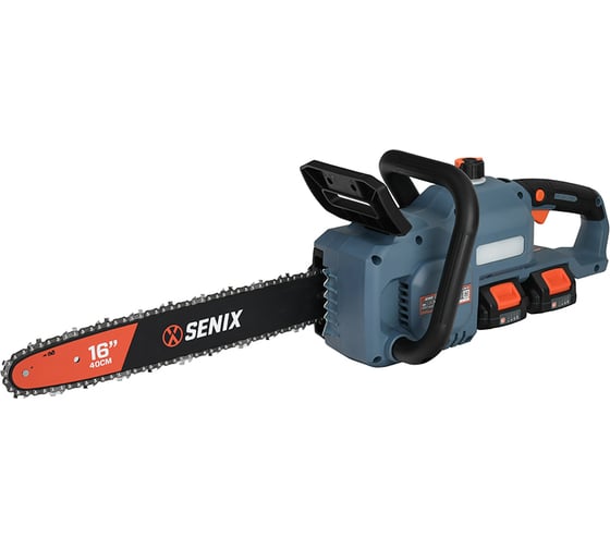 Пила цепная аккумуляторная SENIX 2x2 40V, 40см, 2 акб, 1зу CSX2-M2-EU 1