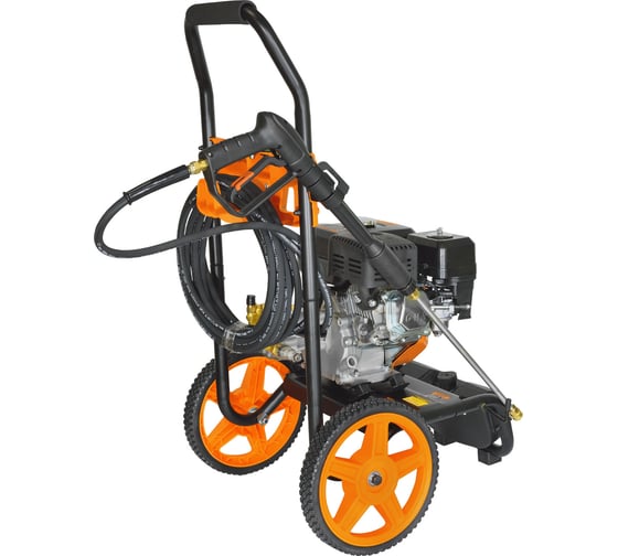 Мойка в/давл. бензиновая CARVER CW-5200G PRO 7лс, 210 бар, 10 л/мин, латунь, самовсас, фрезы 4шт, колеса 01.023.00008
