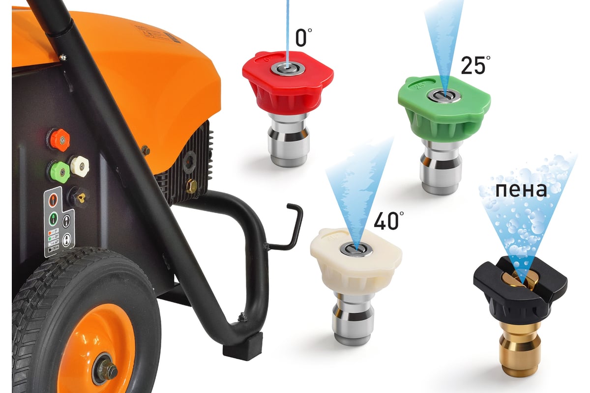 Мойка в/давл. CARVER CW-7500 PRO 380В, 7.5 кВт, рег170-210 бар, латунь ...