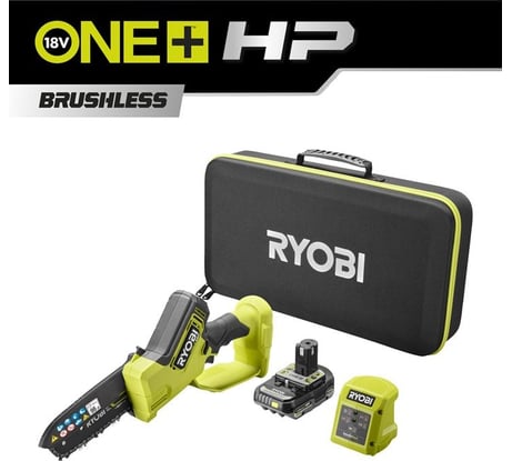Бесщеточная цепная пила с шиной 15см Ryobi ONE+ 18В НР RY18PSX15A-120T 5133005899