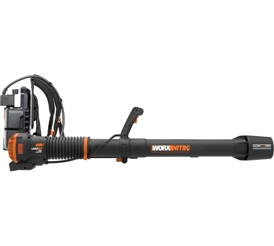 Аккумуляторная воздуходувка бесщеточная WORX WG572Е, 4Ач х1, BASECAMP 4x1, коробка WG572E