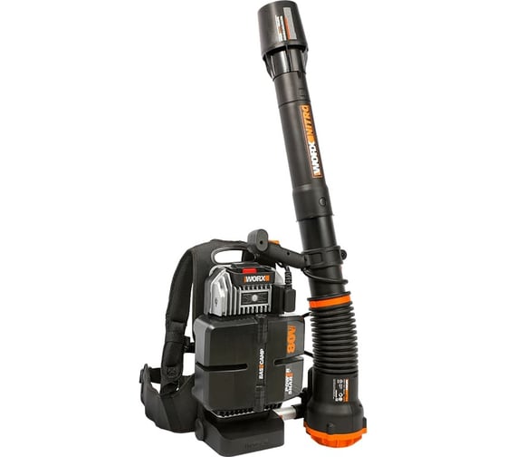 Аккумуляторная воздуходувка бесщеточная WORX WG572Е, 4Ач х1, BASECAMP 4x1, коробка WG572E