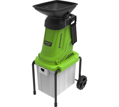 Измельчитель садовый электрический GreenWorks 220 В, 2800 Вт, с контейнером 2208007