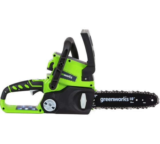 Цепная пила аккумуляторная GreenWorks G24CS25K2, 24V, 25см, c 1хАКБ 4 А.ч и ЗУ 2000007VB