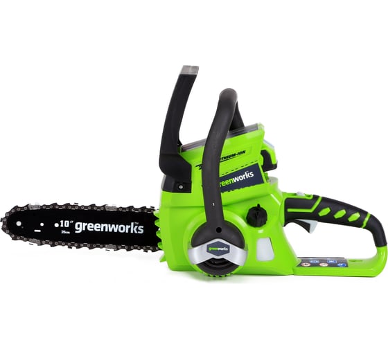 Цепная пила аккумуляторная GreenWorks G24CS25K2, 24V, 25см, c 1хАКБ 4 А.ч и ЗУ 2000007VB