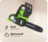 Цепная пила аккумуляторная GreenWorks G24CS25K2, 24V, 25см, c 1хАКБ 4 А.ч и ЗУ 2000007VB 1