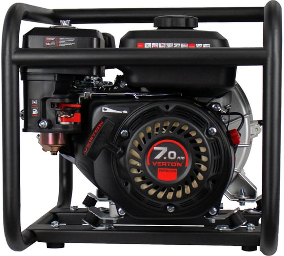 Мотопомпа для сильнозагрязненной воды VERTON DWP 80/1200, 7л.с/212см3,80мм/3", 1200л/мин, 72м3/ч, h8м/26, d30мм 01.17548.17554