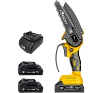 Цепная аккумуляторная пила Kolner 18V UNI-M Standard, шина 15 см (6"),  KCS 18-15-2K, цепь 1/4", 1.1 мм, 37 звеньев, 5 м/с (акб 2x1.5 Ач, зу стац) 8060100072