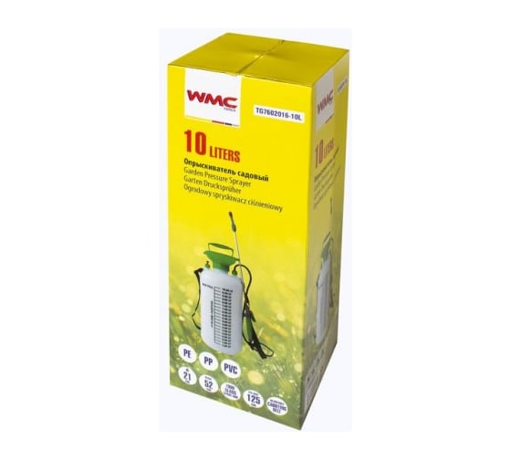 Опрыскиватель переносной ручной садовый пластиковый WMC TOOLS 10л WMC-TG7602016-10L(48874)