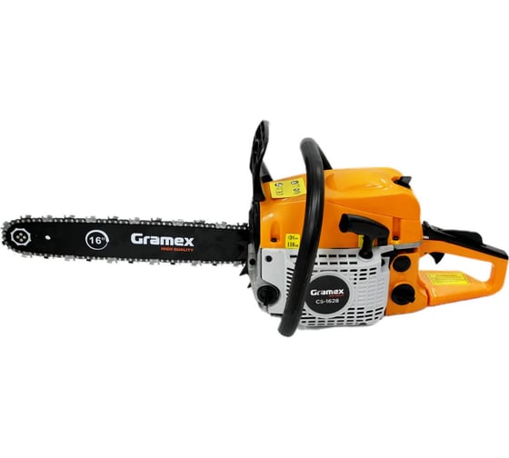 Пила бензиновая цепная Gramex CS-1628 /2,0кВт/2,8л.с. шина 16", 40 см, 64 зв., легкий запуск (1/2) 01131