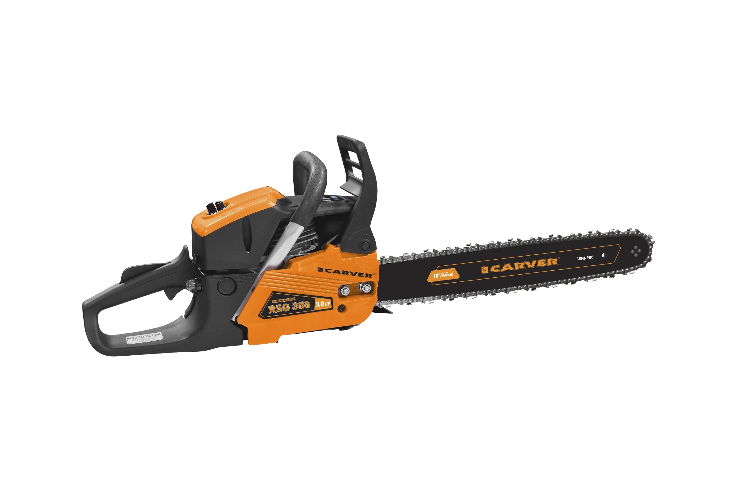 Пила бензиновая CARVER RSG 358 картон 18" 0,325-1,5-72 зв. 01.004.00046 — фото 3
