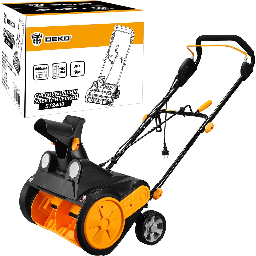 Снегоуборщик электрический DEKO ST2400, 46 см, 2400 Вт, 2 фары 085-4446 ...