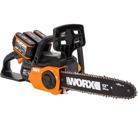 Цепная аккумуляторная пила WORX ChainSaw 40 В, 2х2.0 А*ч, двойное ЗУ WG381E