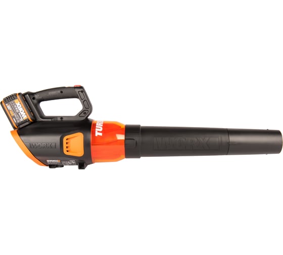 Аккумуляторная бесщеточная воздуходувка WORX 40В, 2х2.0 Ач, двойное ЗУ 2x2A WG584E