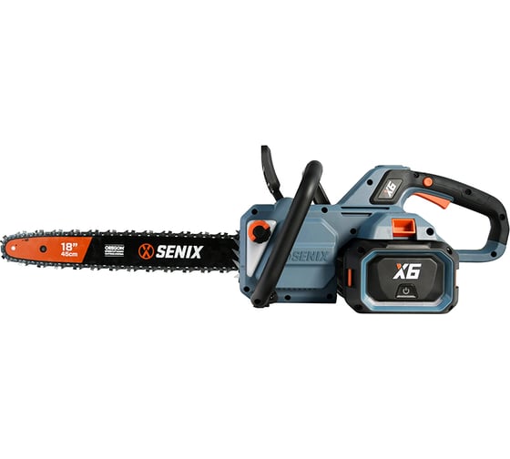 Пила цепная аккумуляторная SENIX X6 60V, 45 см, АКБ 4 Ач, ЗУ 3А CSX6-M1-EU