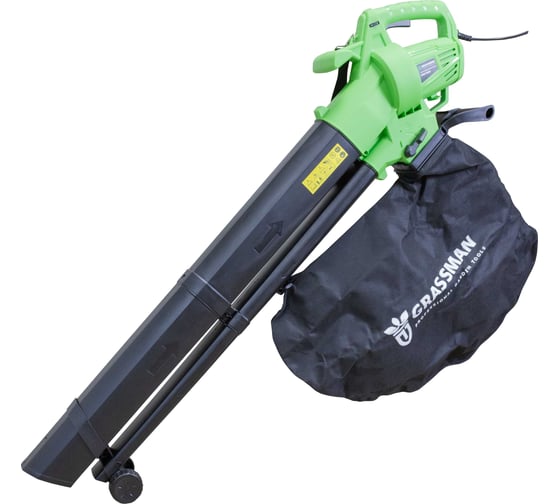Электрическая воздуходувка Grassman DGE-1500(1500 Вт, 270 км/час, объем мусоросборника 35л) 020336