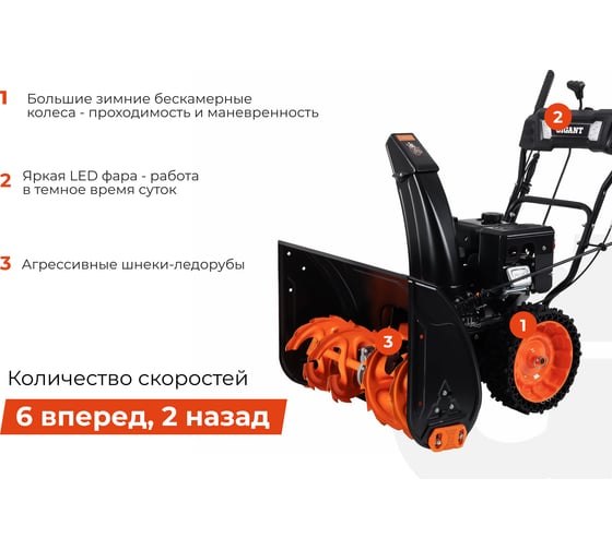 Бензиновый снегоуборщик Gigant SP-8-710ES