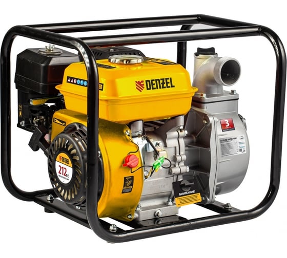Бензиновая мотопомпа для чистой воды DENZEL PX-50, 7 л.с., 2, 600 л/мин, глуб 8 м,напор 30 м/ 99201