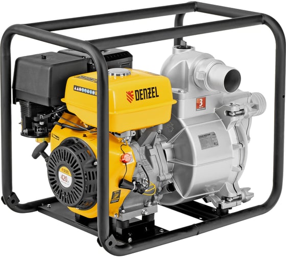 Бензиновая мотопомпа для грязной воды DENZEL PX-80D 15 л.с., 3, 1500 л/мин, глуб 8 м / 99204