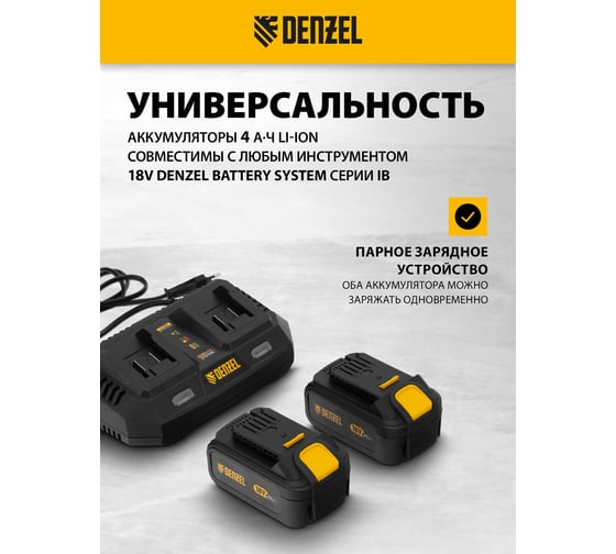 Бесщеточная цепная аккумуляторная пила DENZEL RCS400-36 58610